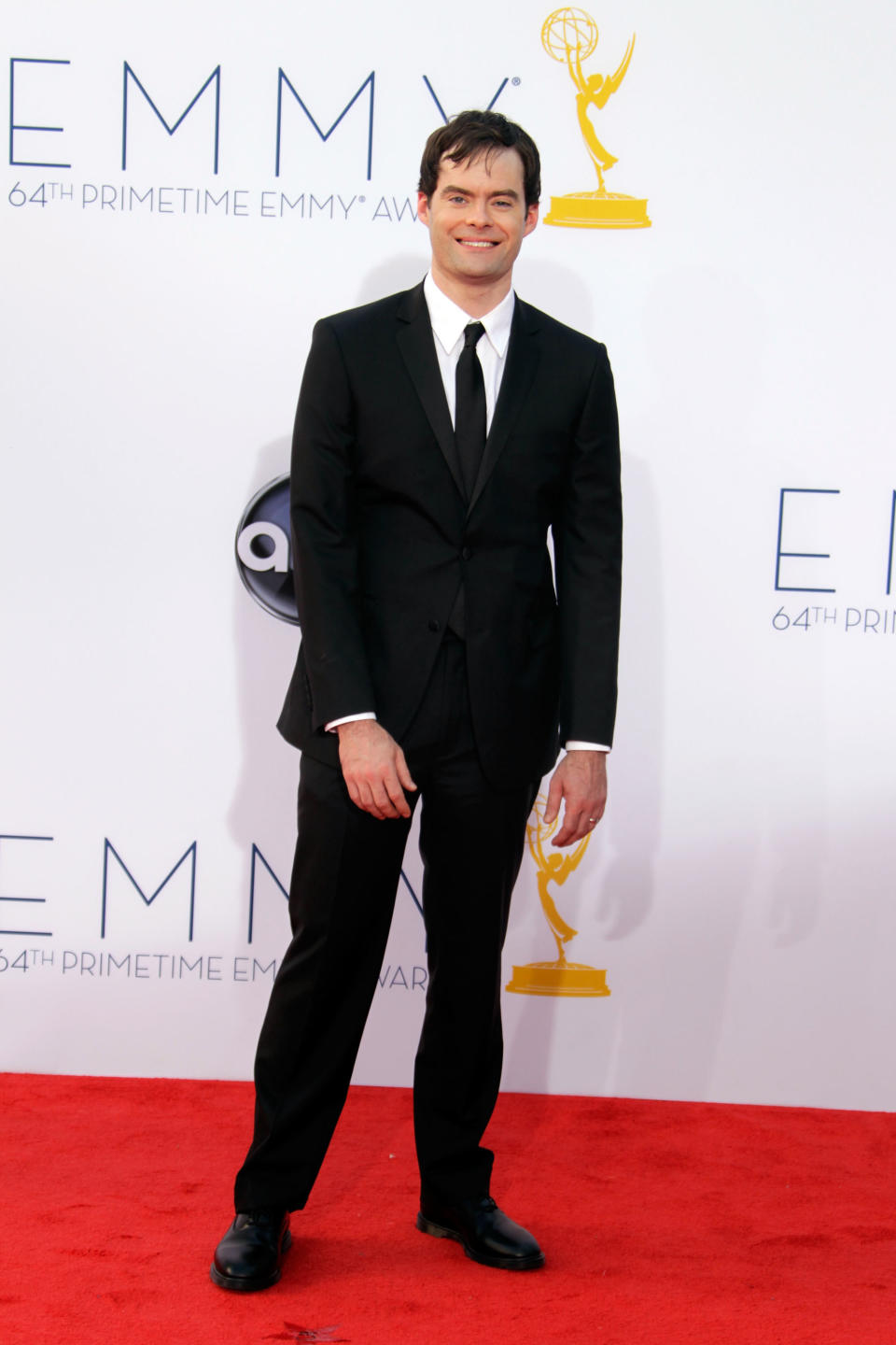 Bill Hader on the red carpet smiling