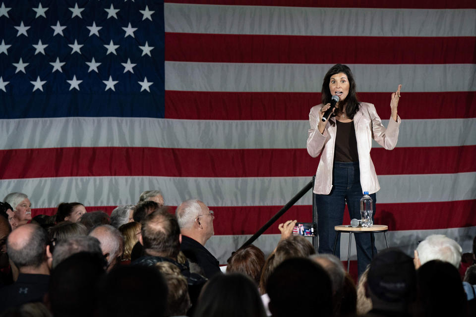 Nikki Haley speaks during a campaign event at Horry-Georgetown Technical College in S.C., on March 13, 2023.<span class="copyright">Allison Joyce—Anadolu Agency/Getty Images</span>