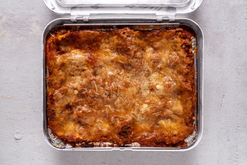 Lasagna tray inside Fancy Panz product.