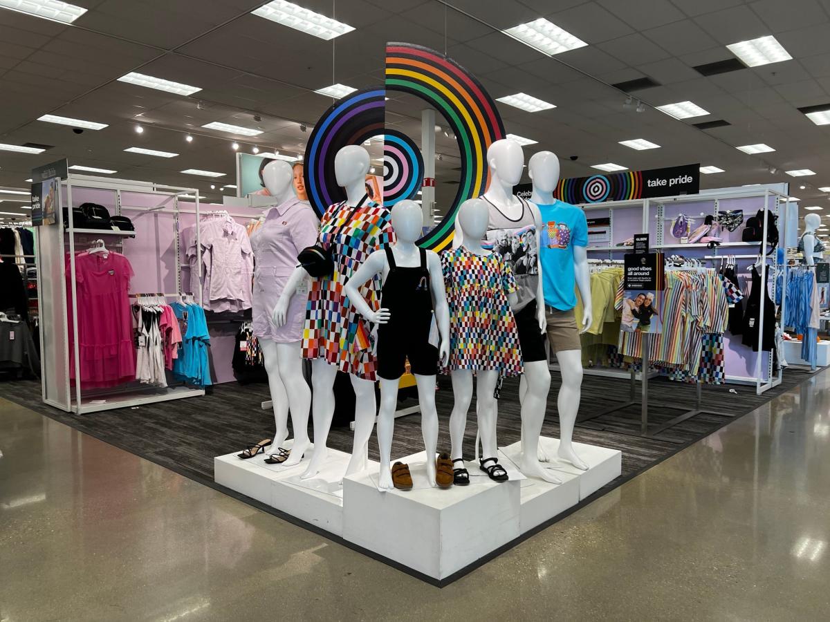 A. H. on X: A bunch of conservatives are upset because Target is selling a  women's bathing suit in the Pride section that has a tag that says,  'tuck-friendly construction.' They claim