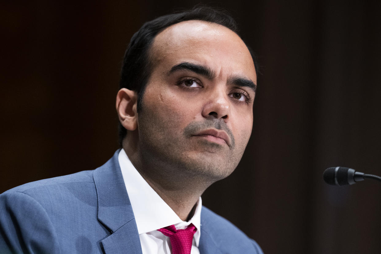 Rohit Chopra, director of the Consumer Financial Protection Bureau reports to Congress. (Credit: Tom Williams, CQ-Roll Call, Inc via Getty Images)