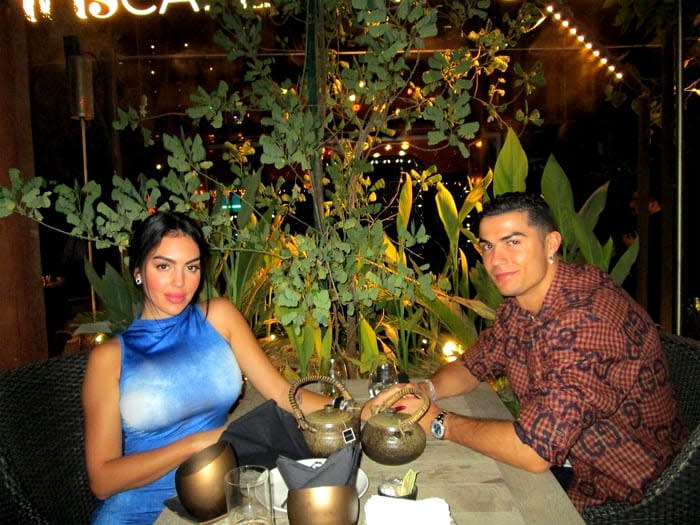 Cristiano Ronaldo y Georgina Rodríguez de cena romántica