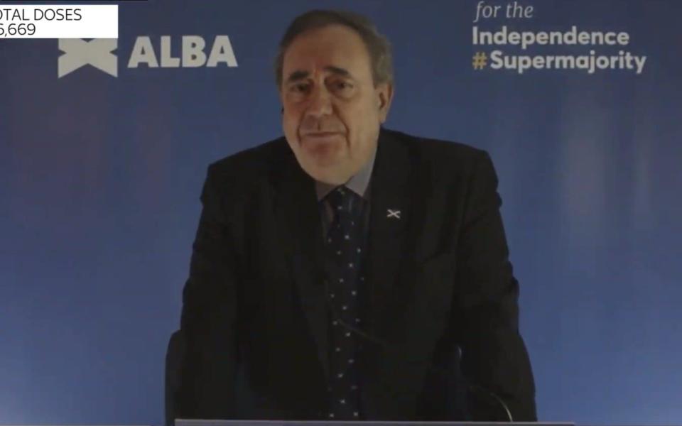 Scotland's former first minister Alex Salmond unveils the Alba Party 