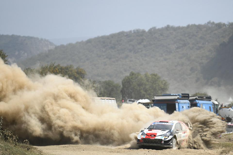 2021 Safari Rally Kenya near Hells Gate at Lake Naivasha。（Photo by TONY KARUMBA / AFP）