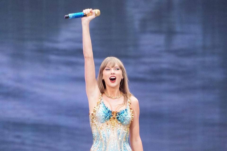 Taylor Swift durante su concierto en el estadio de Wembley (Ian West/PA)