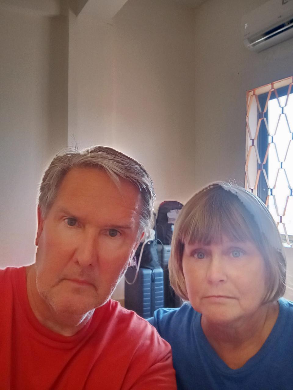 Ryan Knapp and his wife, Theresa Gordon-Knapp, say they're trapped in a dirty Cambodian hotel amid the coronavirus scare. They have tested negative for the virus but don't know when they will be able to return to the U.S.