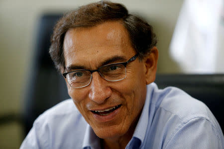 FILE PHOTO: Peru's Vice President Martin Vizcarra talks during an interview with Reuters at his office in Lima, Peru, March 31, 2017. REUTERS/Guadalupe Pardo/File photo