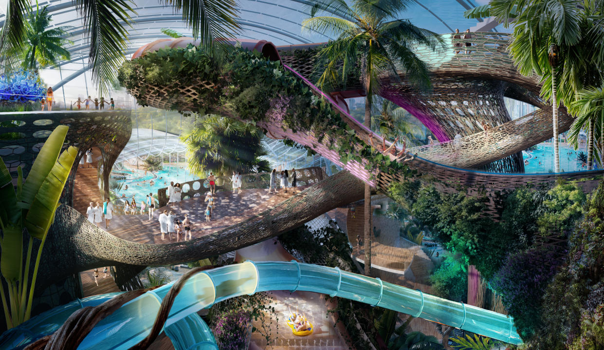 An artist's impression of what the waterpark will look like. (Therme/Reach)