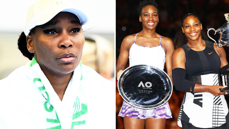 Venus Williams, pictured here with sister Serena at the Australian Open.