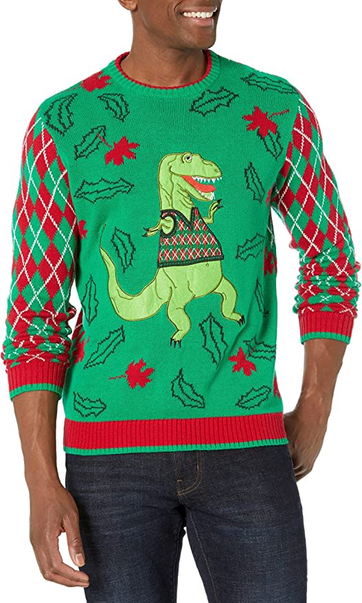 ugly christmas sweaters blizzard bay mens ugly dinosaur