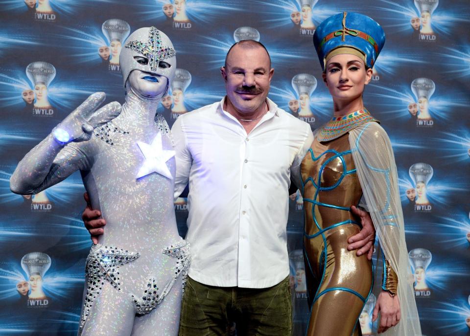 Thierry Mugler in Berlin in 2014 a dress rehearsal of the show "The Wyld - Not of this world" - DPA/AFP via Getty Images