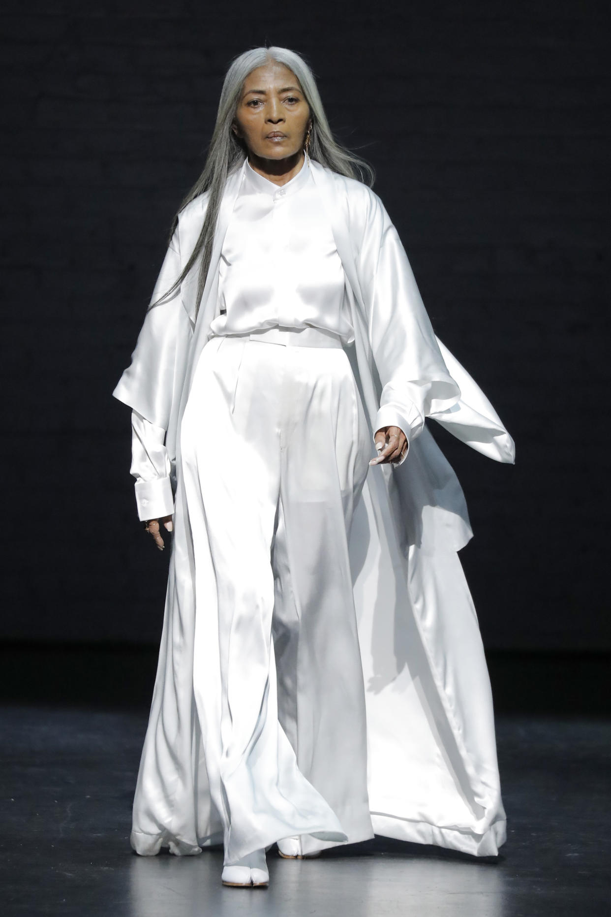 JoAni Johnson walks the runway during Ozwald Boateng's Harlem runway show at The Apollo Theater in New York City. (Photo by JP Yim/Getty Images)