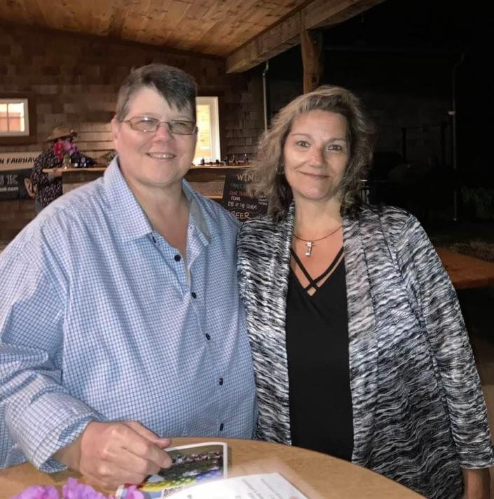 Traci Welch, left, with girlfriend Jolene Westgate, right, attending the LGBTQ+ Network's &quot;Out in the Wilde&quot; event on Friday, June 3.