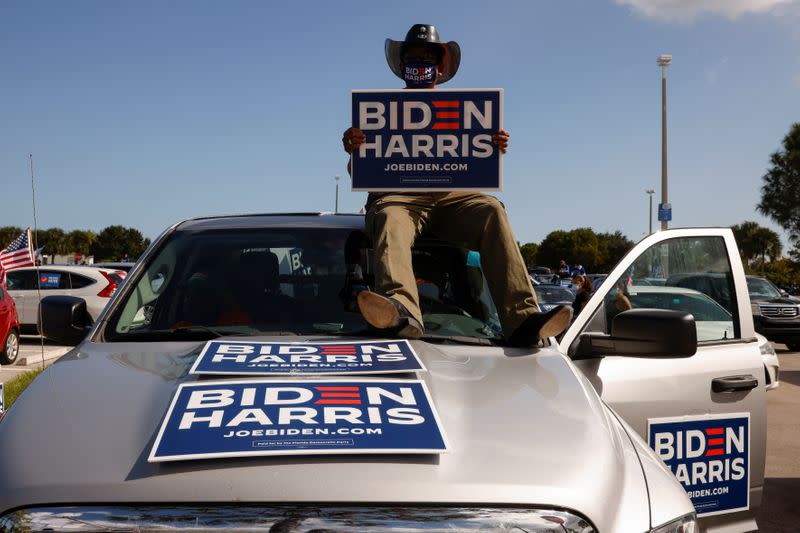 Democratic U.S. presidential nominee and former Vice President Joe Biden's campaign stop in Coconut Creek, Florida