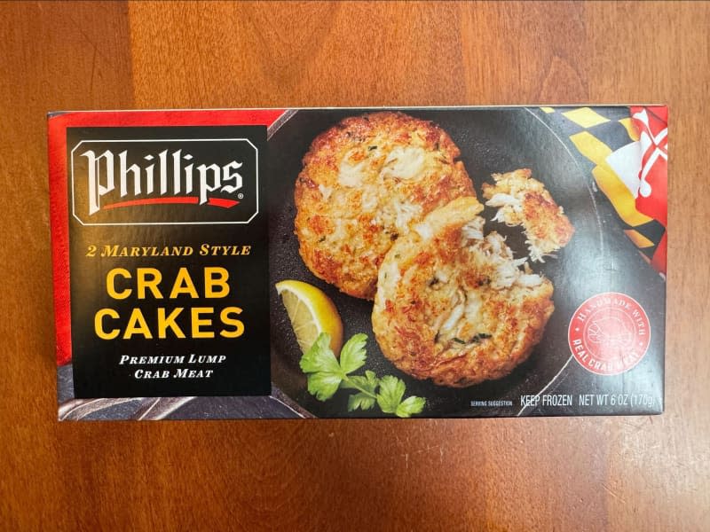 Phillips crab cake in packaging.