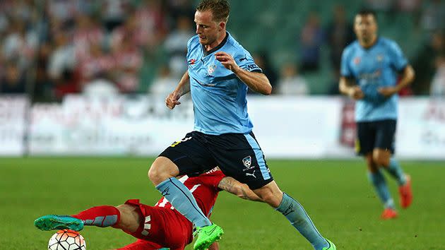 Rhyan Grant in action against Melbourne City. Image: Getty