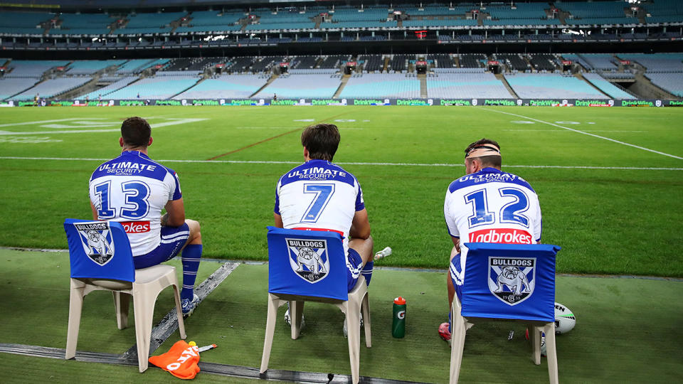 ANZ Stadium, pictured here without fans for a Bulldogs match in Round 2.