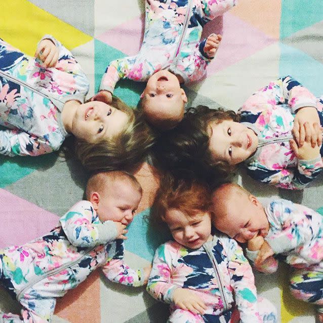 Chloe often dresses her children in matching outfits despite their gender. Picture: Facebook/Chloe and Beans