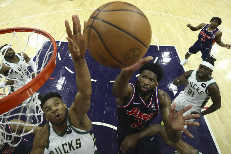 Giannis Antetokounmpo and the Milwaukee Bucks are pushing toward the first seed in the Eastern Conference. (Photo by Tim Nwachukwu/Getty Images)