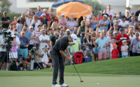 Justin Rose made 70 in his second round, three-putting the last for a bogey - Credit: AFP PHOTO / KARIM SAHIB