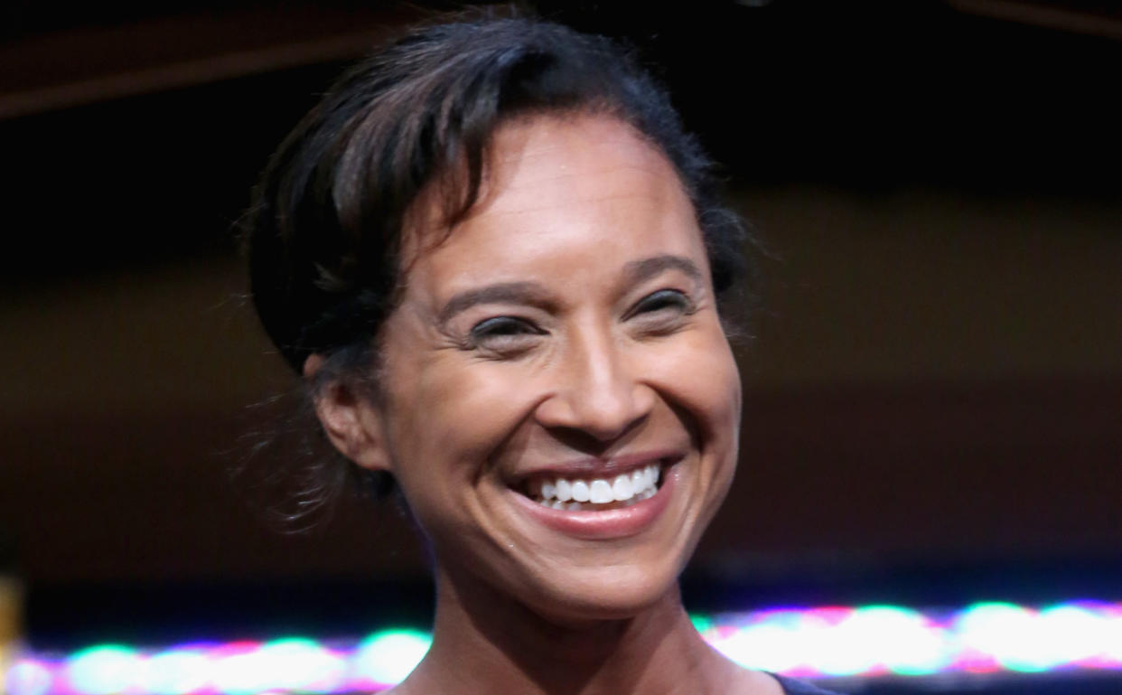 Art historian, Carmenita Higginbotham, speaks onstage during the 'American Experience: Walt Disney' panel discussion at the 2015 Summer TCA Tour (Photo by Frederick M. Brown/Getty Images)