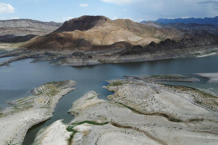 Una vista general muestra la represa Luis L. León "El Granero" afectada por la sequía, en el municipio de Aldama, en el estado de Chihuahua, México