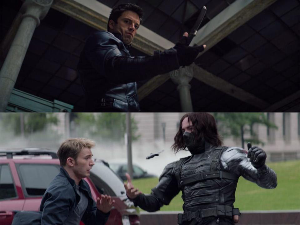 the falcon and the winter soldier 104 detail bucky knife trick captain america the winter soldier