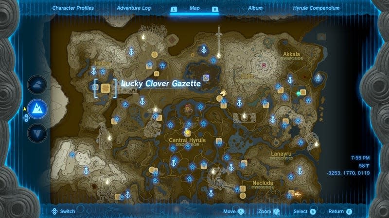 A map shows the location of Lucky Clover Gazette.