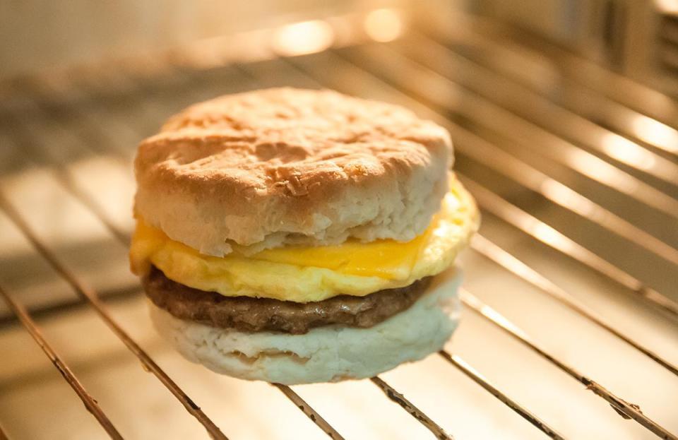 #4 Sausage, egg and cheese sandwiches