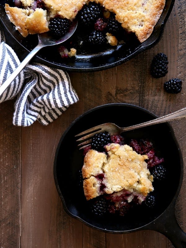 <p>Completely Delicious</p><p>The Pioneer Woman's famous blackberry cobbler is so easy and so delicious!</p><p><strong>Get the recipe: <a href="https://www.completelydelicious.com/pioneer-womans-blackberry-cobbler/" rel="nofollow noopener" target="_blank" data-ylk="slk:Pioneer Woman's Blackberry Cobbler;elm:context_link;itc:0;sec:content-canvas" class="link rapid-noclick-resp">Pioneer Woman's Blackberry Cobbler</a></strong></p>