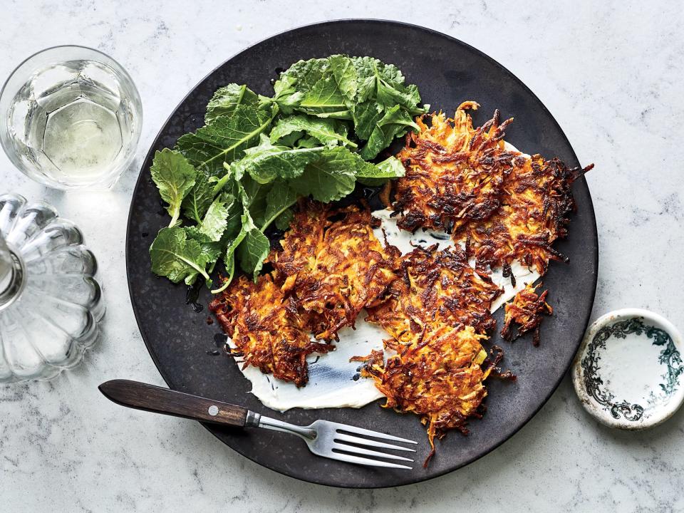 Sweet Potato Fritters with Lemon-Tahini Sauce