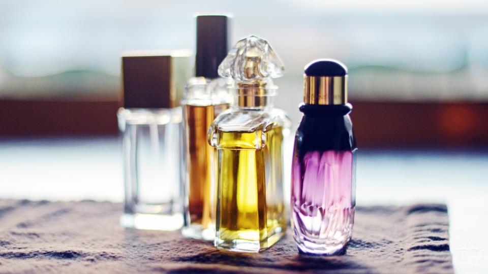 how-to-store-perfume: 4 bottles of perfume