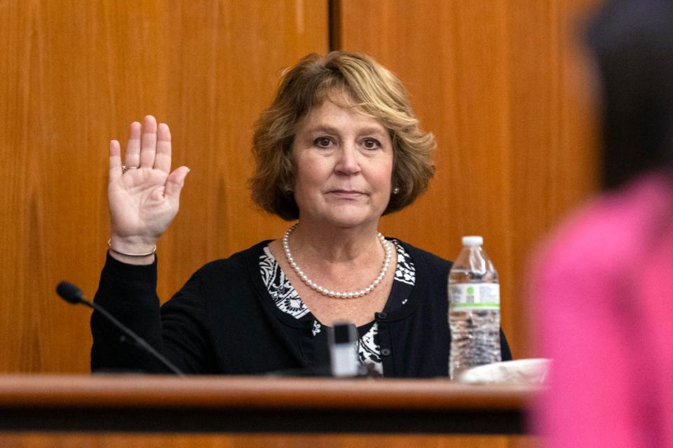 The news comes just days after Colleton County Clerk of Court Rebecca ‘Becky’ Hill resigned after being plagued by accusations of jury tampering during Murdaugh’s murder trial (Andrew J. Whitaker/The Post And Courier via AP, Pool, File)