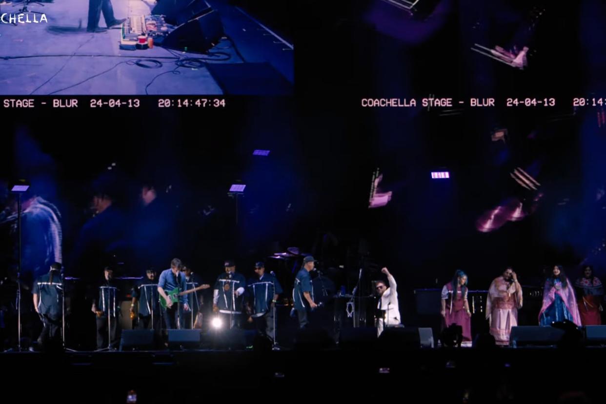 Blur share the stage with Torres Martinez Cahuilla Bird Singers at Coachella 2024 (YouTube)