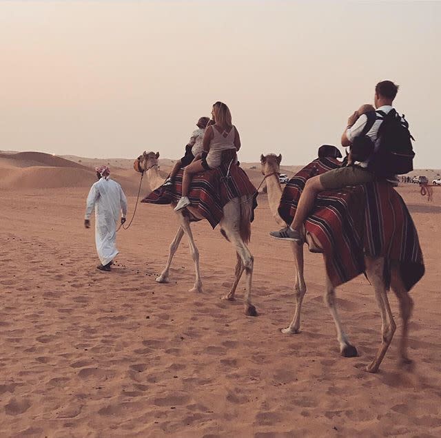 They travelled through Dubai on camels. [Photo: SWNS]