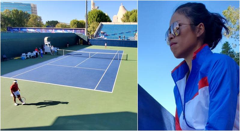 網球一姊謝淑薇在聯邦盃首戰沒有上場，發文表示這是她人生第一次坐冷板凳。（翻攝自Su-Wei Hsieh 夢遊寫真人謝淑薇 臉書）