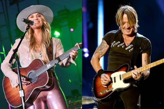 Lainey Wilson joins Keith Urban on the new song "Go Home W U." - Credit: Michael Buckner/PMC; Jason Kempin/Getty Images
