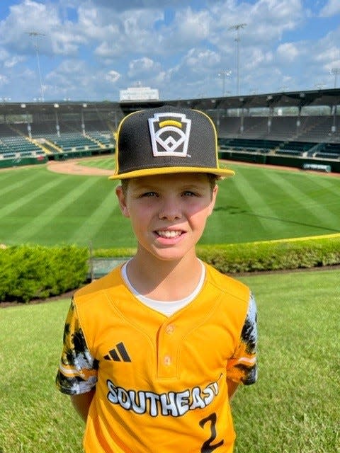 Nolensville's Jace Barney poses in his Little League World Series uniform in South Williamsport, Pa.