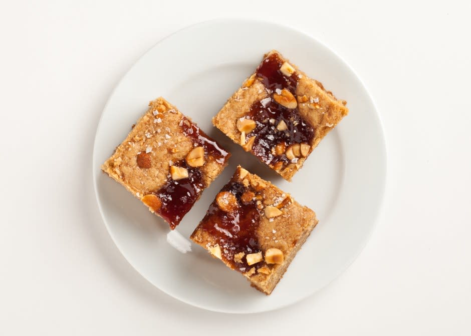 Salted Peanut Butter and Jelly Blondies