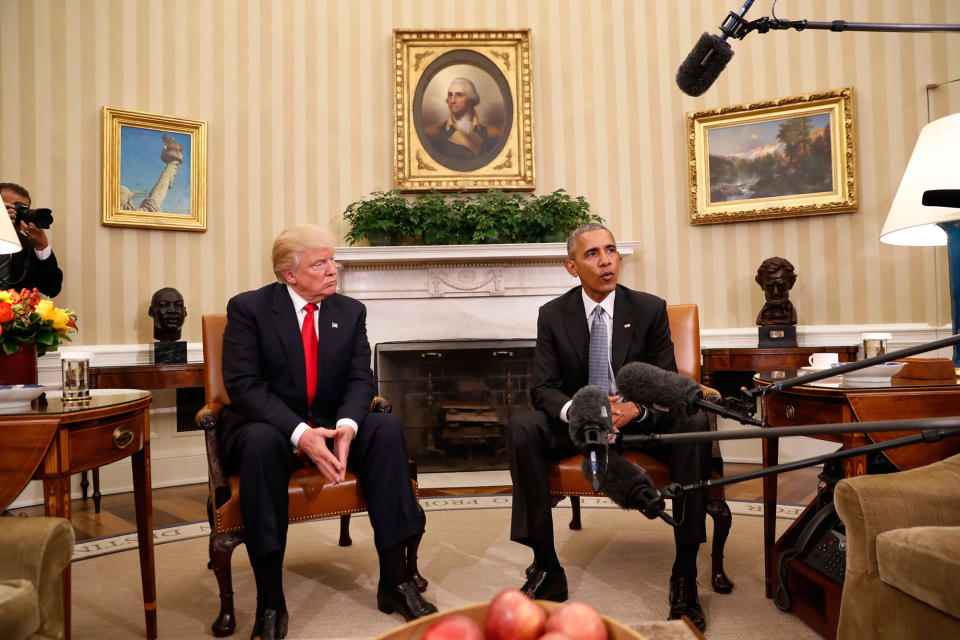 Donald Trump meets with Obama at the White House