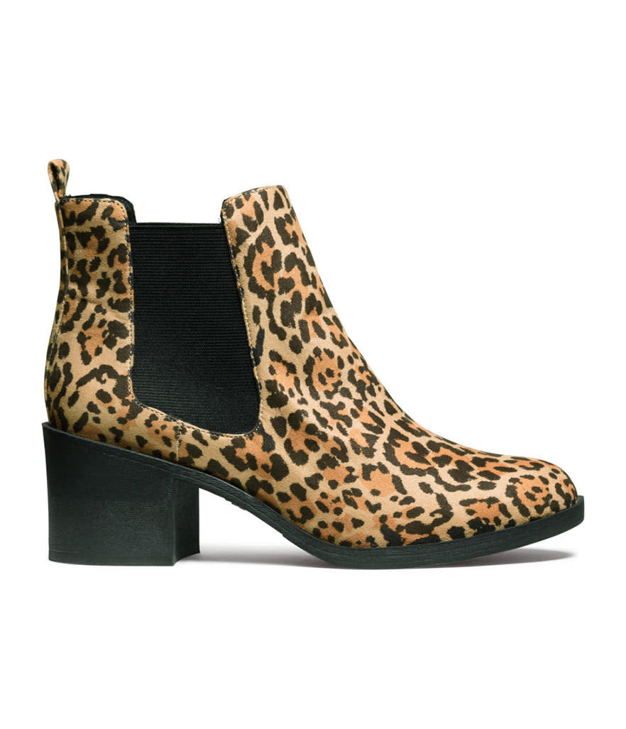 <p>H&M Ankle Boots in Leopard Print, $35, <a href="http://www.hm.com/us/product/69929?article=69929-B" rel="nofollow noopener" target="_blank" data-ylk="slk:hm.com;elm:context_link;itc:0;sec:content-canvas" class="link ">hm.com</a><br><br></p>