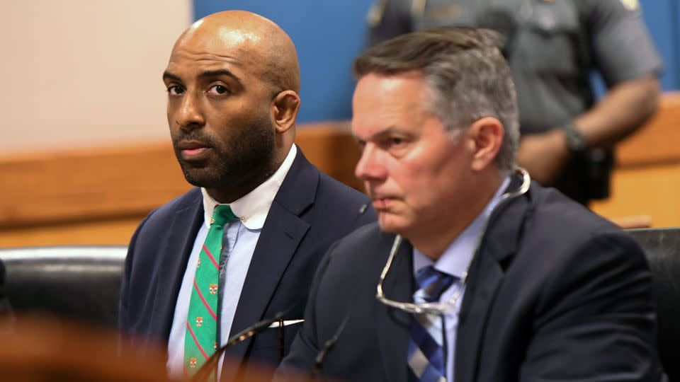 Defendant Harrison Floyd with attorney Christopher Kachouroff in court during a hearing at the Fulton County Courthouse on May 28 in Atlanta. - Dennis Byron/Pool/Getty Images