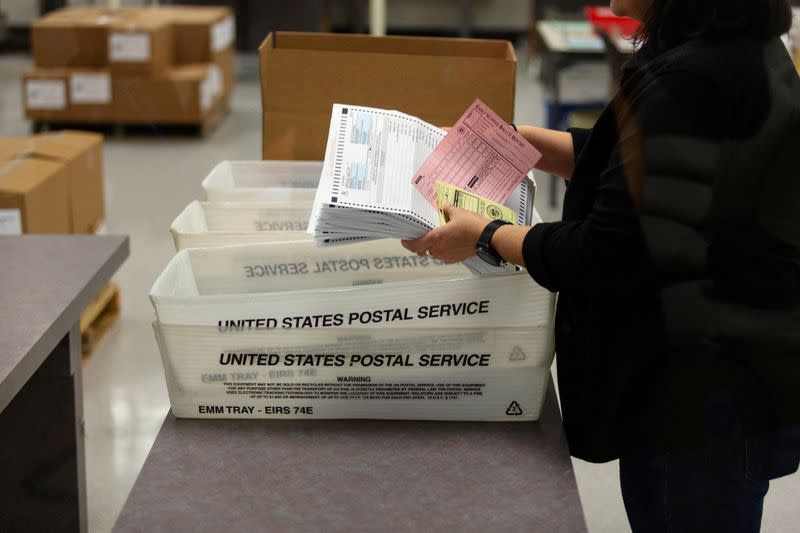 FILE PHOTO: Voters cast their ballots in the Democratic primary in Sun City