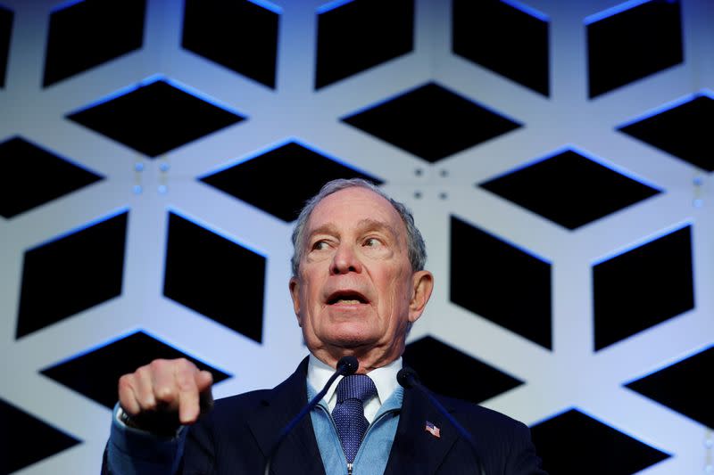 U.S. Democratic presidential candidate Michael Bloomberg speaks at a North Carolina Democratic Party event in Charlotte, North Carolina