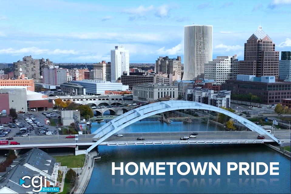 Rochester-based CGI Communications' Super Bowl ad features Rochester landmarks and events, like the Frederick Douglass Susan B. Anthony Memorial Bridge and the CGI Rochester International Jazz Festival.