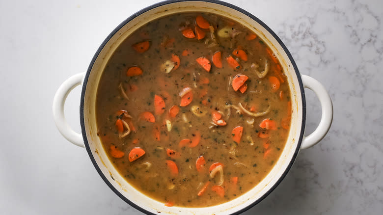 beef broth carrots shallots Dutch oven