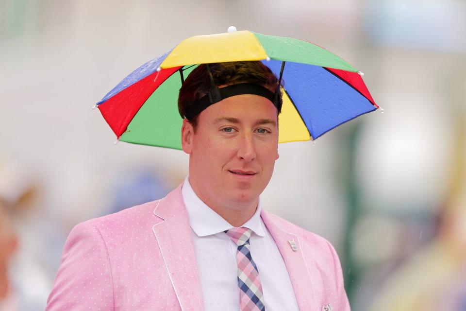Umbrella hat.