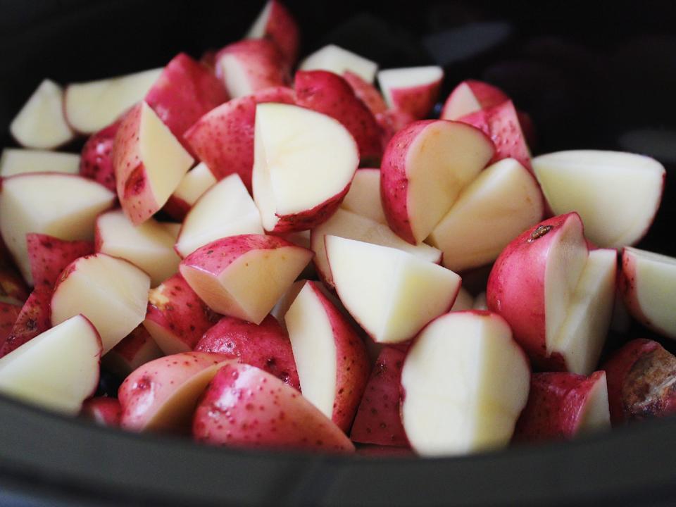 cut up potatoes