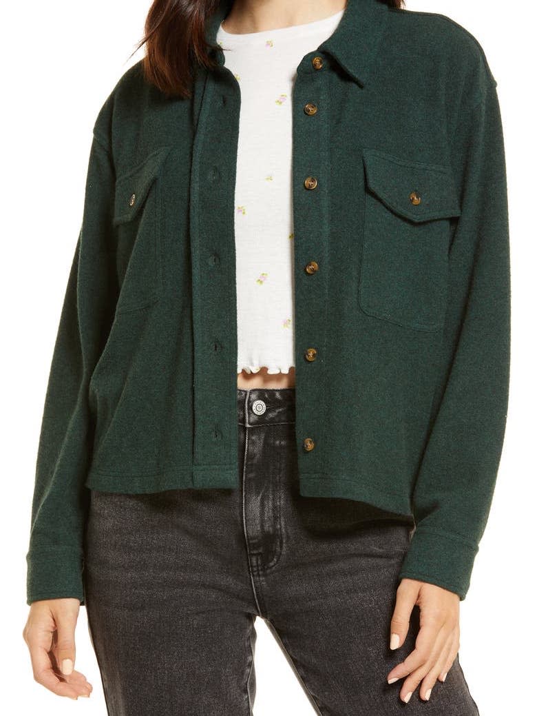 Semi Crop Knit Button-Up Shirt. Image via Nordstrom.