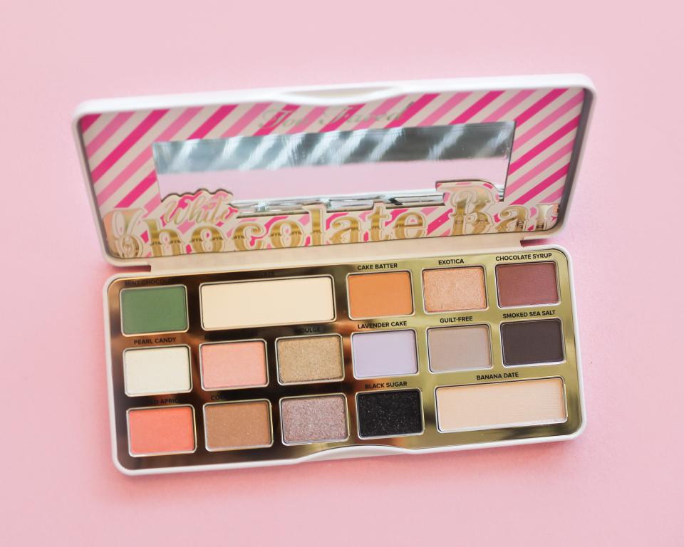 The Too Faced Christmas collection includes a White Chocolate Chip Bar, unicorn highlighter, agenda, and more makeup products to gift a beauty lover.